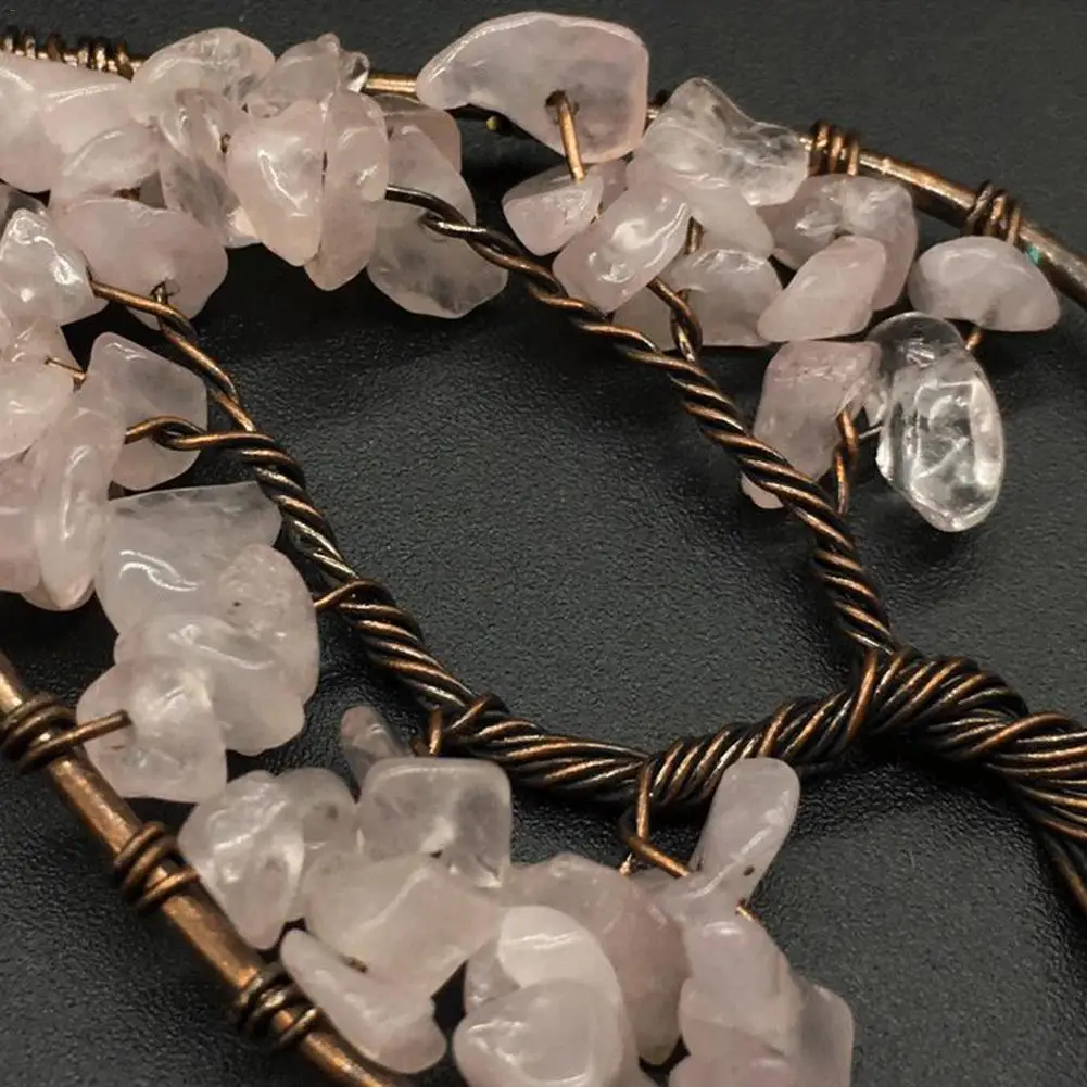 Натуральное каменное Дерево жизни ожерелье с кулоном для женщин целебное