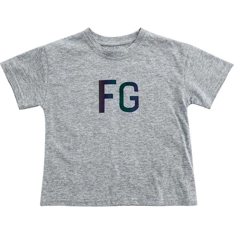 

2021 summer FG Baby Boy Girl T-shirt Oversized O-neck Cotton Black White Tee fashion T-shirt for girls bing Children's Clothing