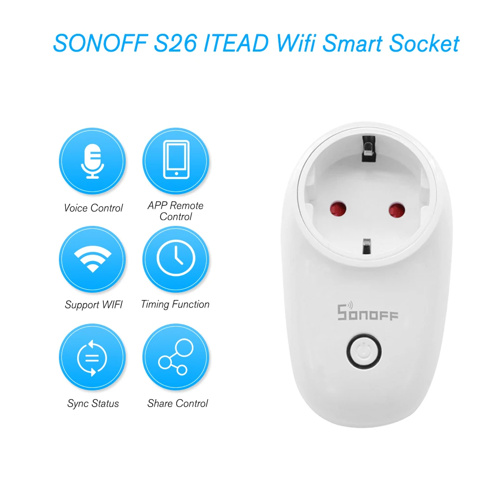 SONOFF Wifi умная розетка Беспроводная умная домашняя розетка умный таймер совместим с Amazon Alexa для Google Home/Nest IFTTT