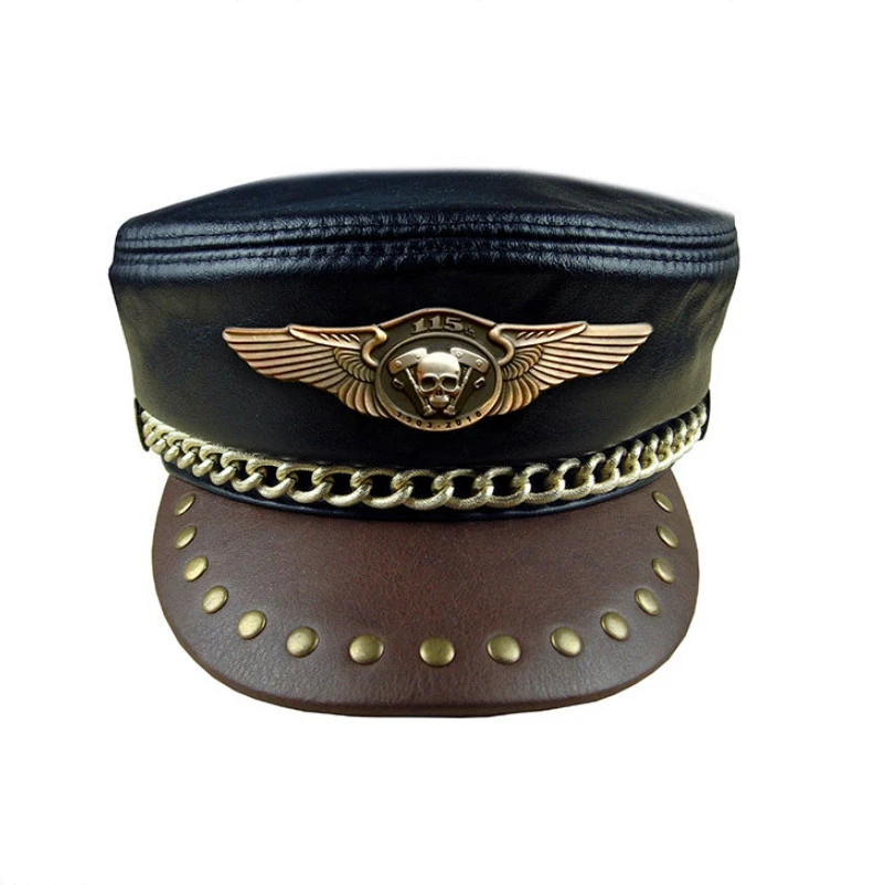 Классический ретро 115th юбилей металлический череп двукрылая брошки для байкеров