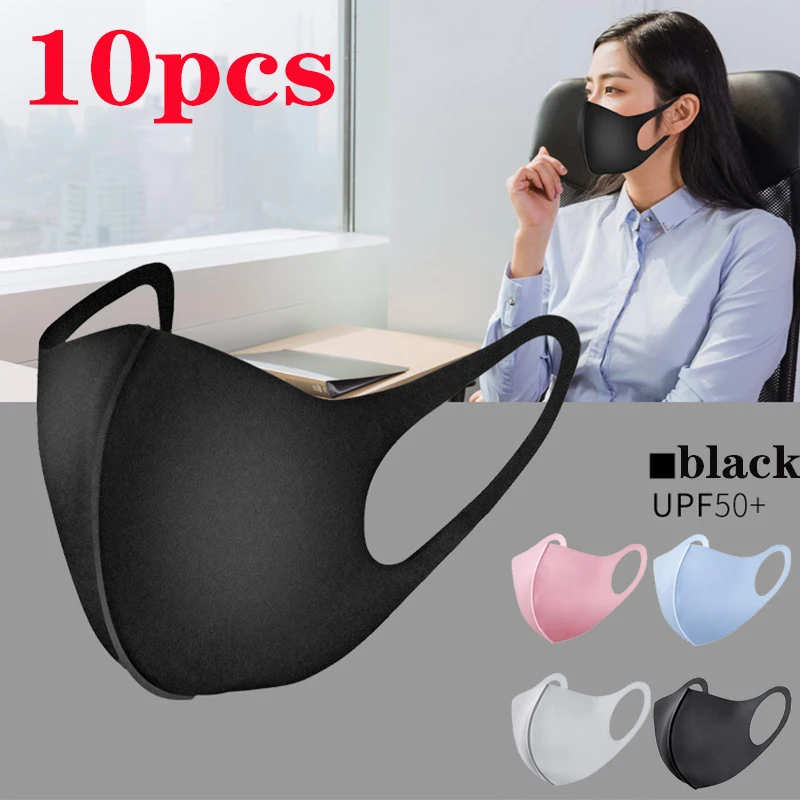 

10Pcs masks washable dustproof reusable anti-pollen sunscreen mask unisex mask 4 colors