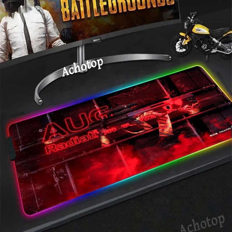 

RGB Large Mouse Pad CSGO Gaming Mouse Pad Rubber CS GO Gamer Computer Mousepad AWP Led Backlight Carpet XXL Keyboard Desk Mat