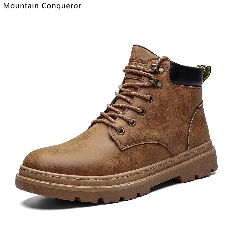 Горные завоеватели Модные ботильоны в стиле ретро мужские ботинки из