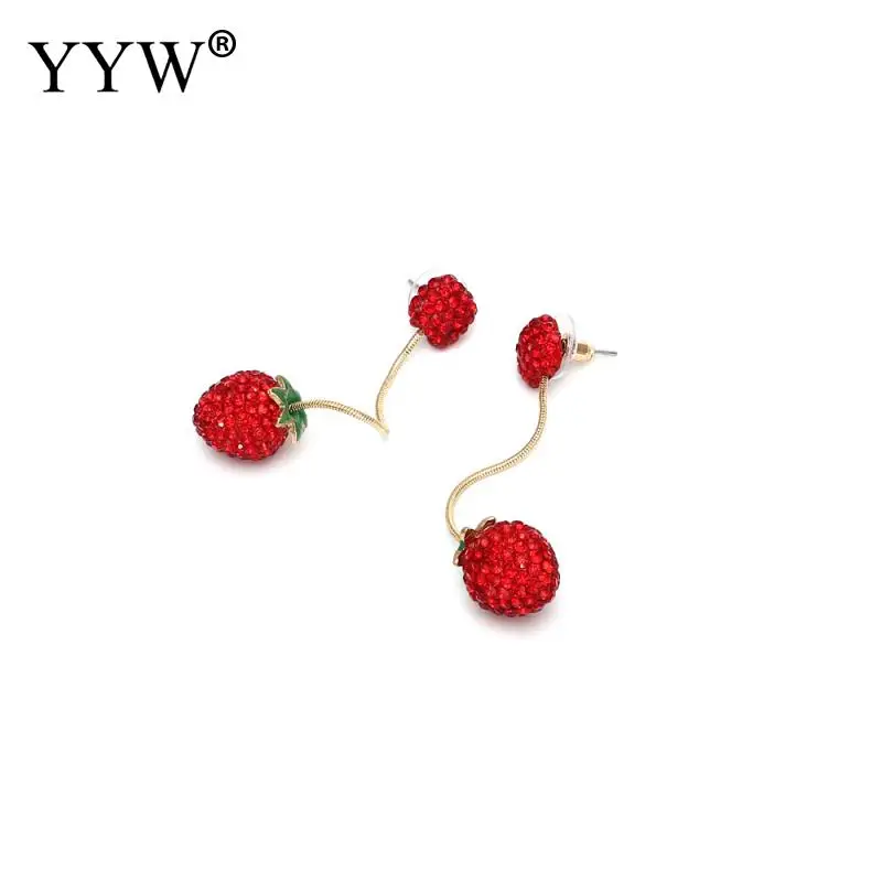 

Diamond-Studded Strawberry Earrings Simple Long All-Match Stawberry Earrings Fashion Vintage Earrings For Female Daily Wear