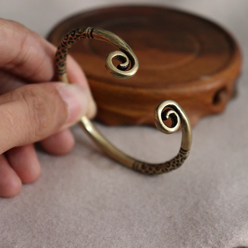 Латунный китайский супер герой король обезьяны обруч-браслет Античный медный