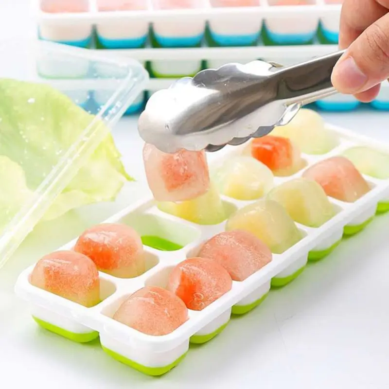 Новый лоток для льда из пищевого силикона DIY дома с крышкой форма Форма