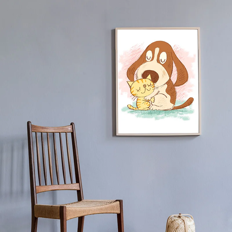

Wall Art Canvas Poster Painting Prints Picture Kids Bedding Home Room Decor Painting Nursery Classroom Popsicles Animal Dog Cat