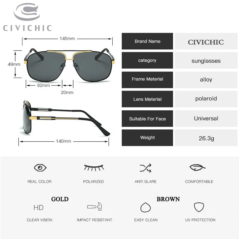 Солнцезащитные очки Мужские поляризационные Шикарные для вождения и рыбалки с