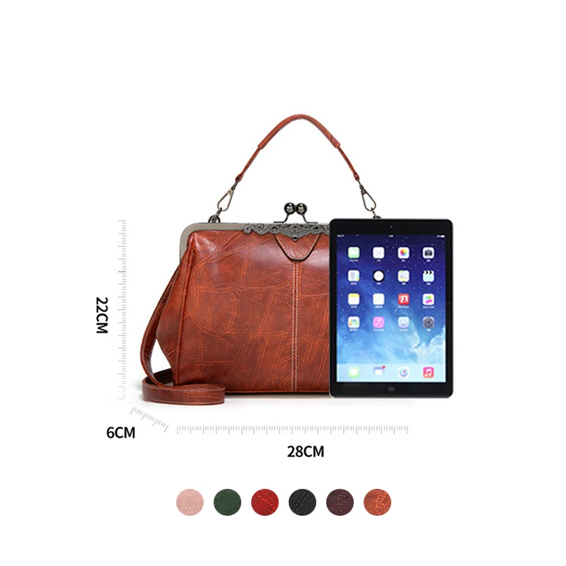 

S.IKRR Vintage Handbags For Women 2021 Shoulder Messenger Bag Oil Leather Luxury Designer Brand Women Bag Fashion Tote Crossbody