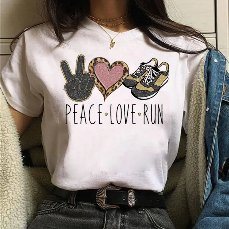 

Camiseta con estampado de perros de amor de la paz para mujer, remeras estampadas Harajuku, Camisetas estampadas de dibujos