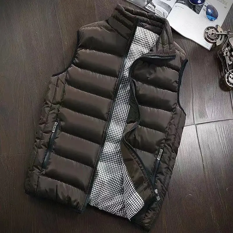 

Brand Clothing Vest Jacket Mens New Autumn Warm Sleeveless Jacket Male Winter Casual Waistcoat Men Vest Plus Size Veste Homme