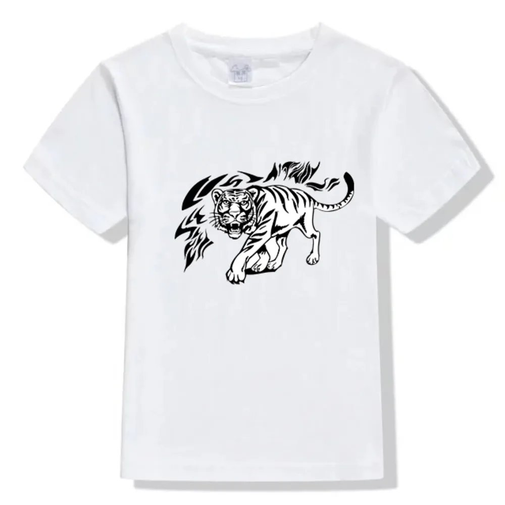 Панк дикие животные патчи для одежды мужчины мальчики, термотрансферные наклейки, белый черный тигр, гладкая переводная наклейка, стойкая к стирке, термопатч.