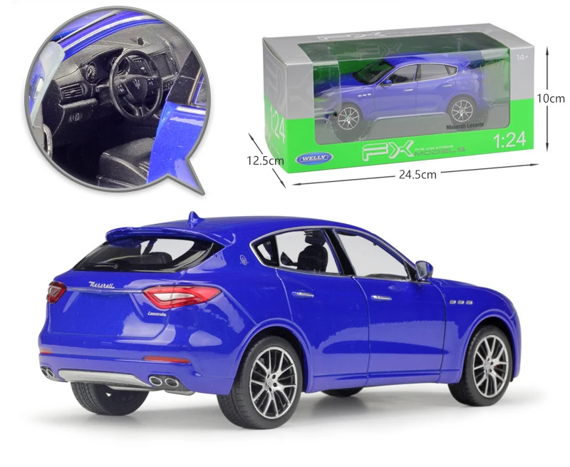 Модель автомобиля Welly Diecast масштаб 1:24 машинки игрушки внедорожник Maserati Levante