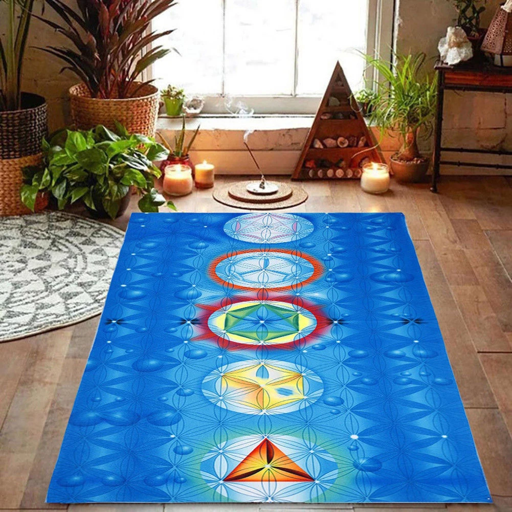 

7 Chakra Printed Portable Outdoor Picnic Carpet Yoga Mat Beach Towel Home Decor