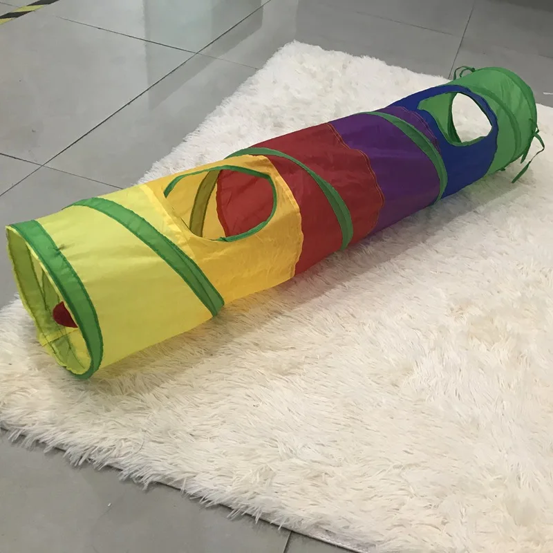 Складной туннель для кошек с двумя отверстиями игрушка котят кролик комнатный и