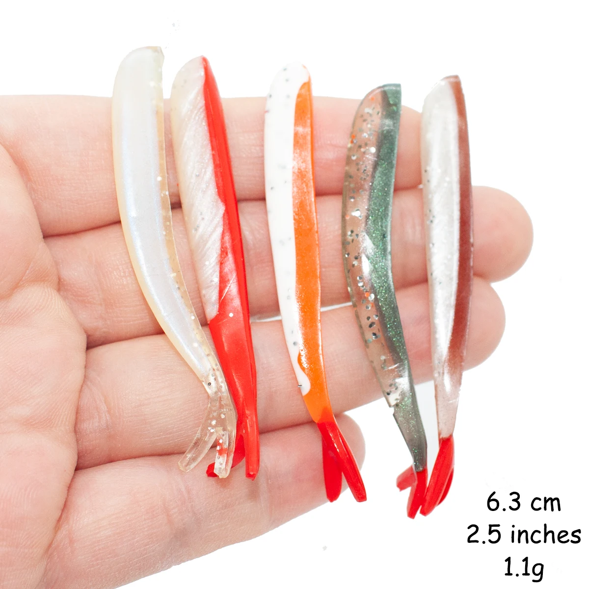 Микро мягкие приманки для ловли рыбы 63 см 1 1g 10 шт. 5 цветов кремний Swimbait Мягкая