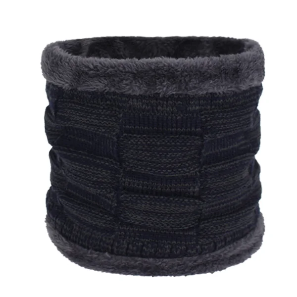 navy scarf AETRUE брендовая зимняя Шапки для Для мужчин Для женщин зимняя шапочки Для мужчин шарф вязанные шапки кепки мужская маска капор Теплый Шеи Шапка-бини - Цвет: navy scarf