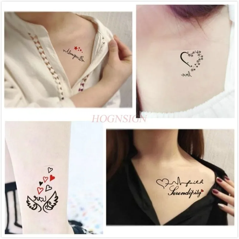 40 шт. водонепроницаемые тату-наклейки для мужчин и женщин долговечные английские