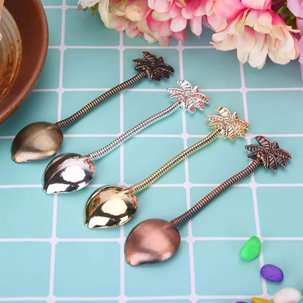 1 шт. Винтаж Королевский стиль Кокосовая пальма чайная кофейная ложка для