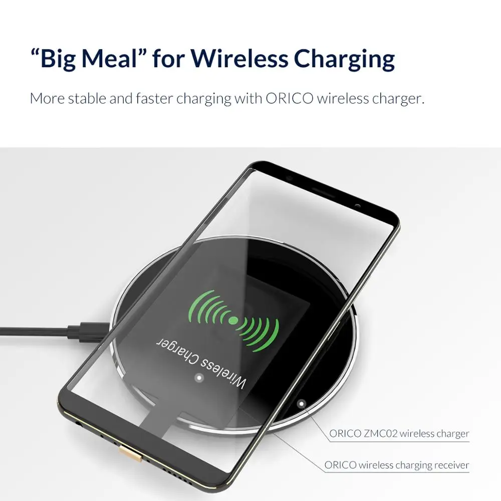 Беспроводной зарядный приемник ORICO QI для iPhone беспроводной телефона Micro USB Type