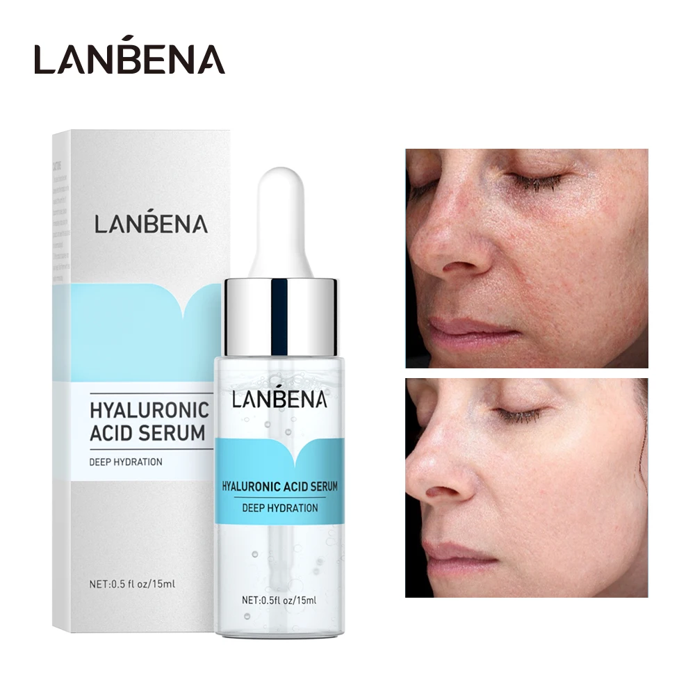 

LANBENA Hyaluronic Acid Face Serum Anti Aging Wrinkle Firming Moisturizing Whitening Essence Korea Keep Young 15ml