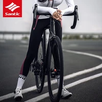 santic winter cycling pants 4d gel pad bike bicycle trousers long culotte ciclismo women thermal fleece cycling wear