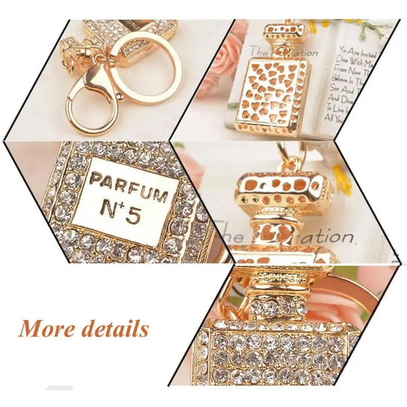 

Perfume Fragrance Bottle Crystal Keyring Charm Pendant Purse Bag Key Chain