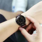 Часы Reloj Hombr 2021, модные мужские классические черные ультратонкие кварцевые наручные часы с сетчатым ремешком из нержавеющей стали # H