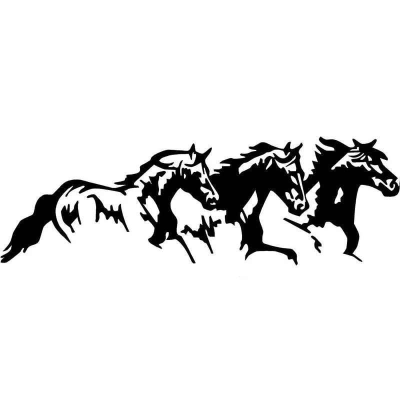 

LLY-2127 Creative Animal 3 Horse Racing Modeling Personality Car Stickers PVC Fashion Auto Window Bumper Cover Scratches Decals