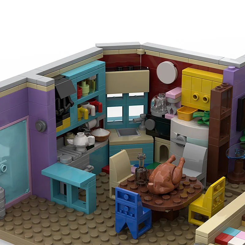 

Classic TV Series Friends Monica's Apartment House Bedroom Kitchen Model For Girl City Building Blocks Educational Toys