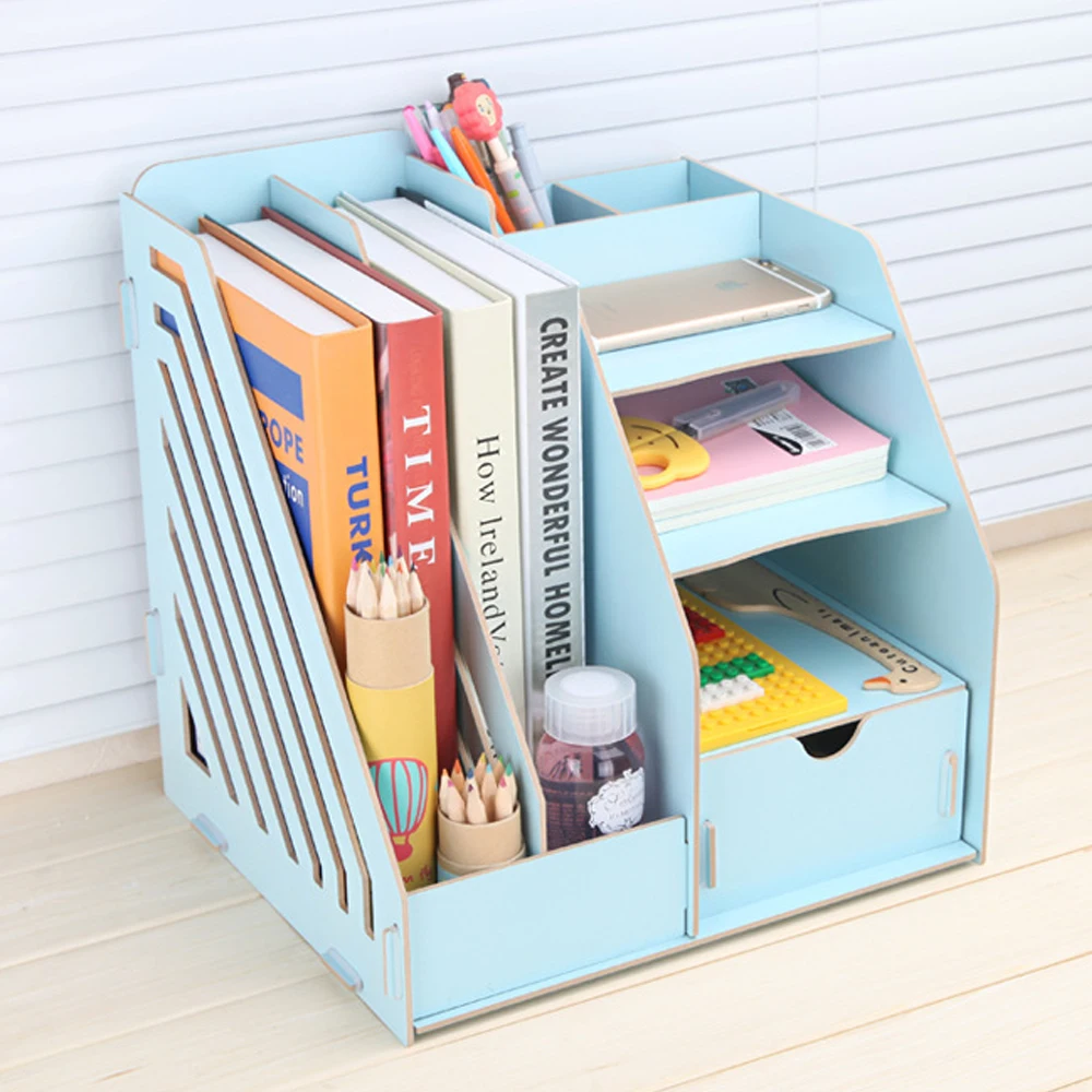 1 шт. деревянный держатель для файлов Настольный органайзер хранения данных