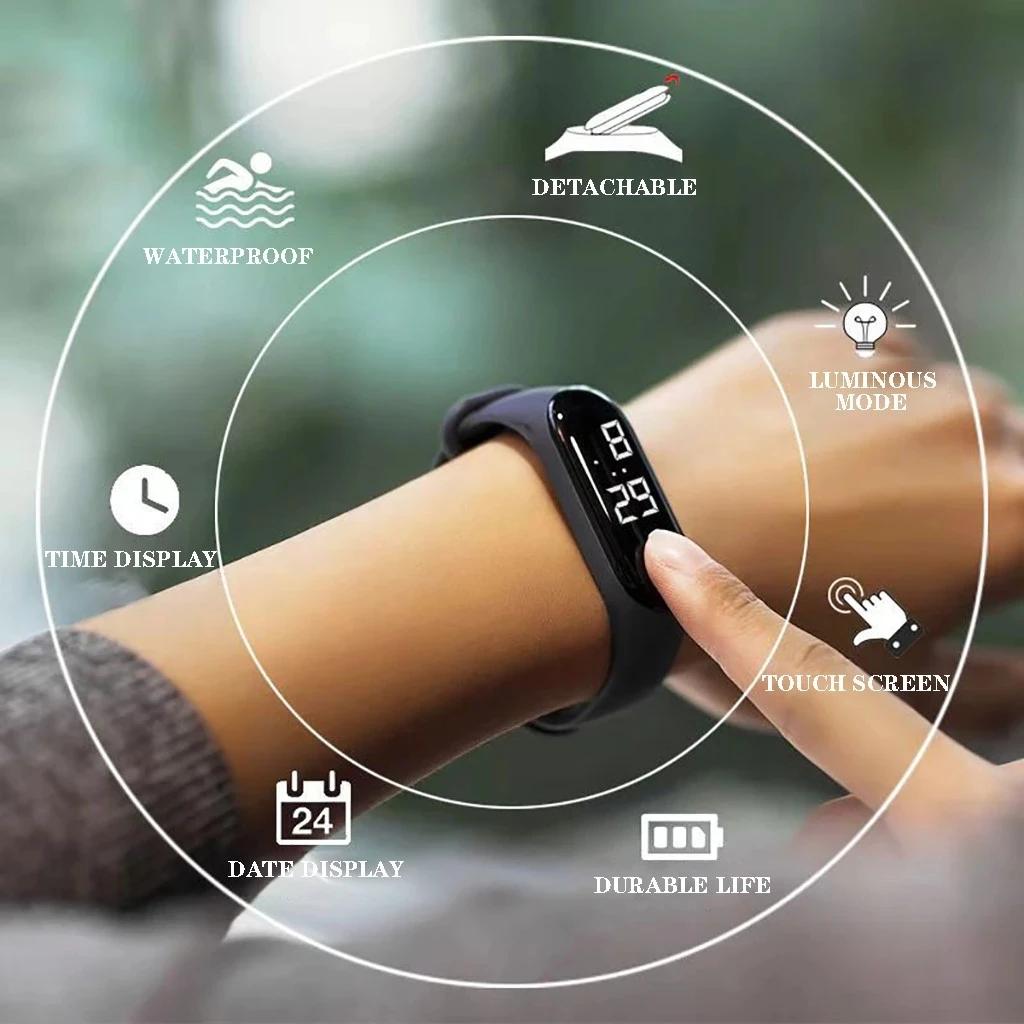

Waterproof Children Watches LED Digital Wrist Watch Kids Outdoor Sports Watch for Boys Girls Electronic Date Reloj Infantil