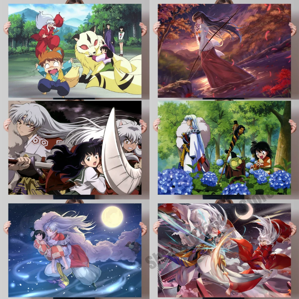 

Canvas Painting Wall Art Inuyasha Anime Kikyo Sesumaru Higurashi Kagome Posters and Prints Home Decor Pictures Room Decoration