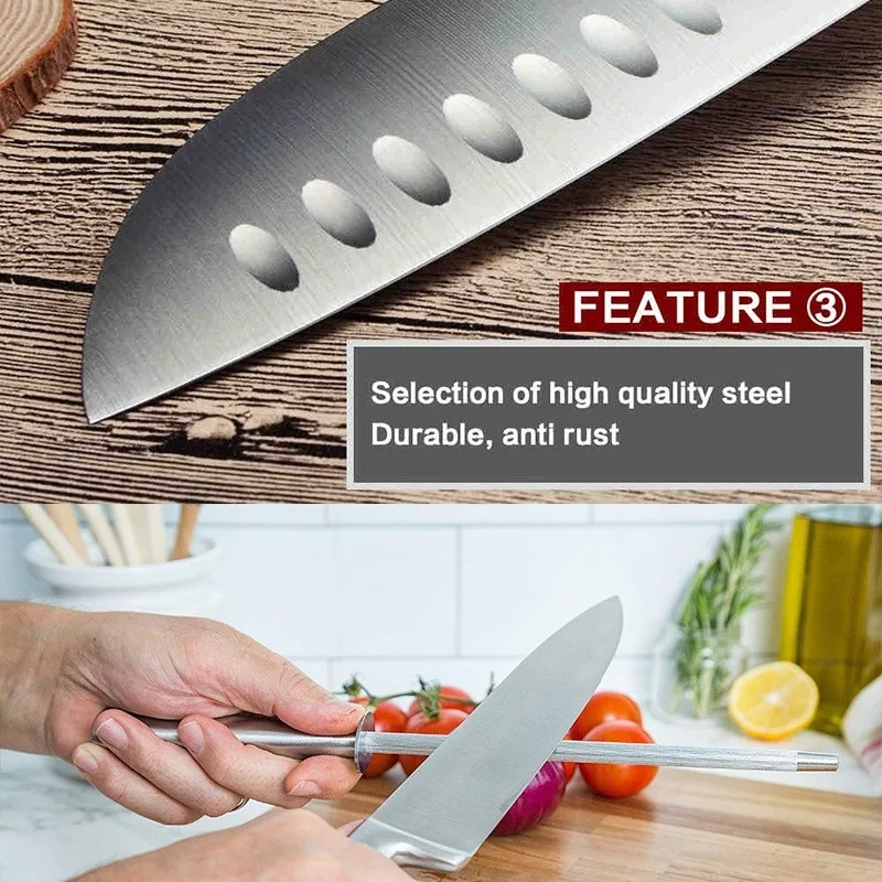 

Chef Knives Set 7cr17 Stainless Steel Structure Knives Fruit Utility Santoku Chef Slicing Bread Cooking Knife Dropshipping