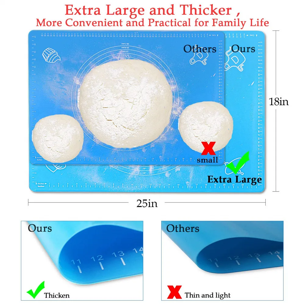Очень большой силиконовый коврик для выпечки многоразовый антипригарный