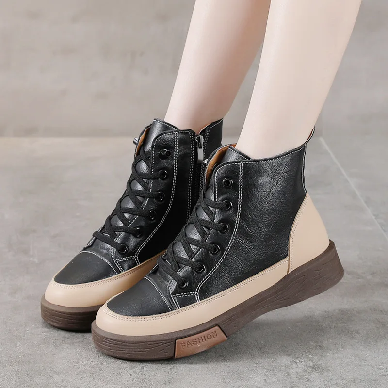 

Luxury 2022 New High Top Shoes Women Sneakers Fashion Plush Warm Woman Platform Shoes Ladies Casual Loafers Autumn Winter Boots