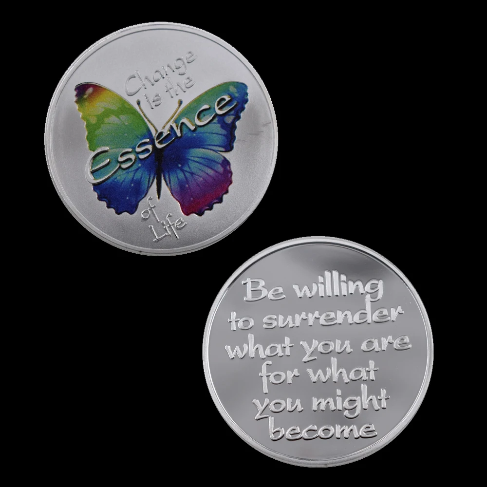 Ко Дню Святого Валентина памятная монета в подарок 24k Позолоченные бабочки