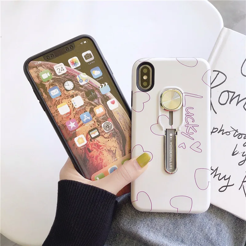 Чехол для телефона для iphone 11 pro XS Max XR X 6S 7 8 Plus, УФ-обесцвечивающая подставка, автомобильный держатель с магнитным кольцом-петлей, чехол для телефона для iphone 11