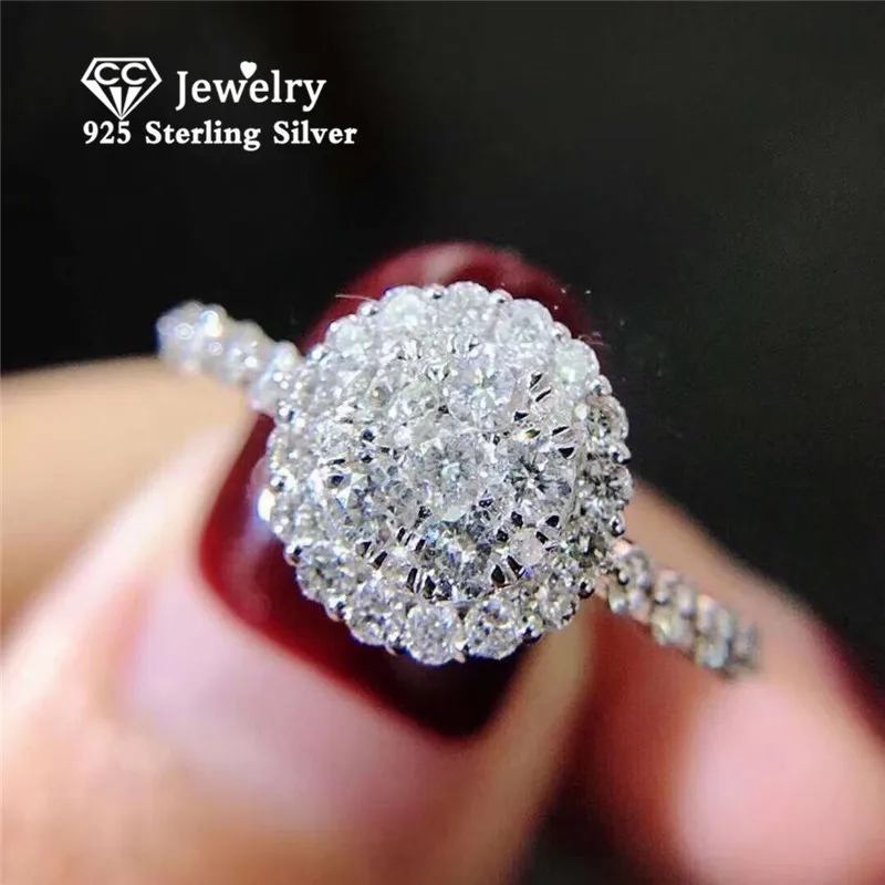 CC 925 серебряный овальный Золотая Роза цвета: золотистый белый пластины кольцо из