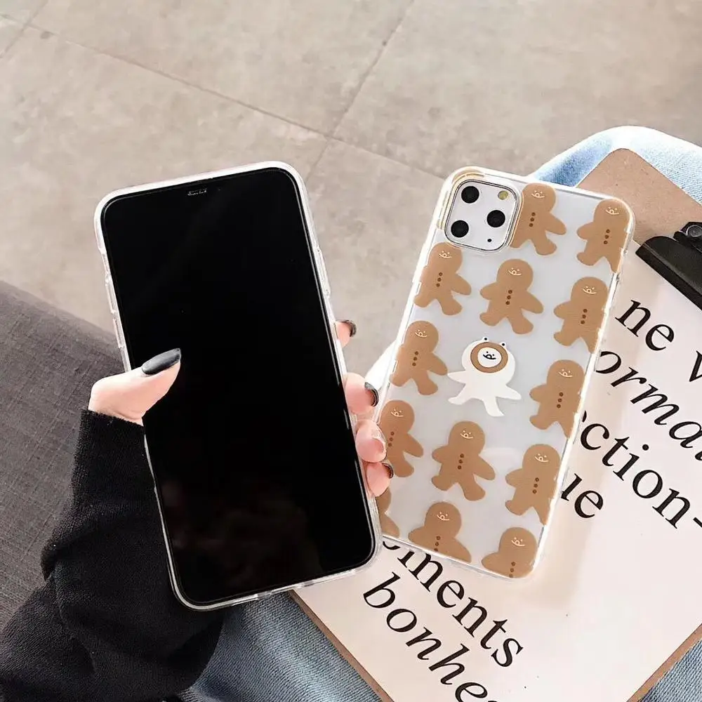 ORYKSZ Lovely Cartoon Bear Pattern Ultra Thin Transparent Case For iphone 11 Pro Max 6 6S 7 8 Plus X XR XS Cover Fundas Capa |