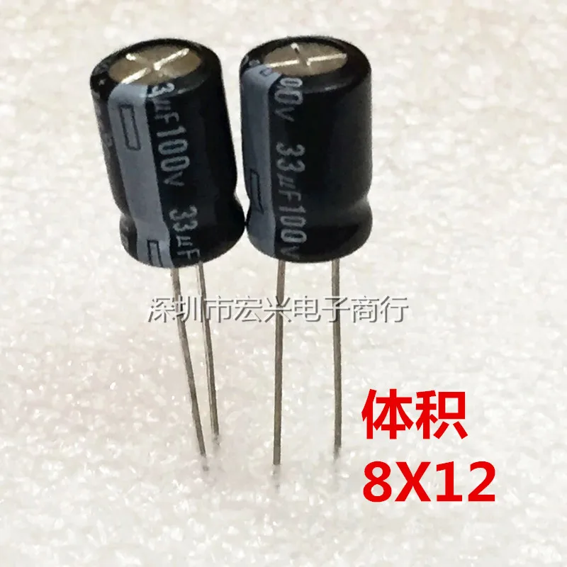 

100V33UF 33 мкФ 100V линия алюминиевая электролитическая фотолампа 8x12 мм 33 мкФ/100V