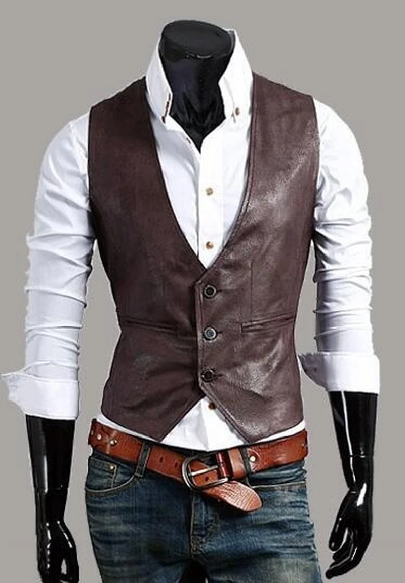 ZOGAA Кожаные Жилеты мужские куртки без рукавов жилет из искусственной кожи