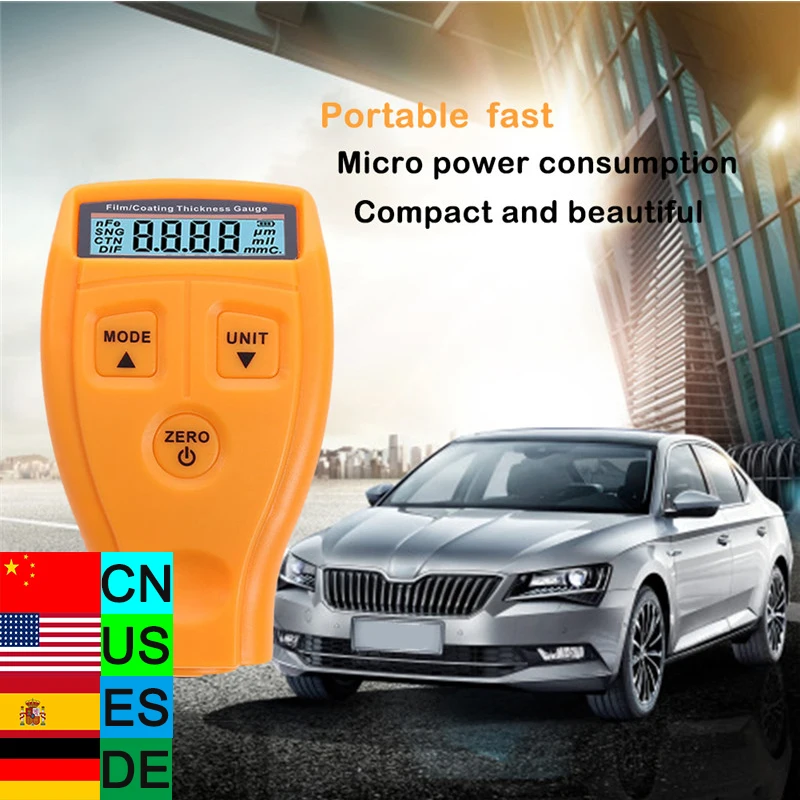 GM200 цифровой прибор для измерения толщины краски с покрытием тестер Немагнитный