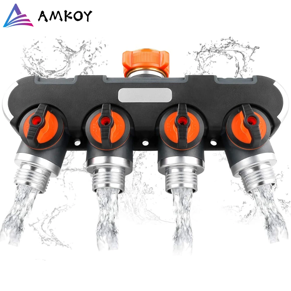 AMKOY 4 сторонний фрезерный соединитель для водяного шланга адаптер крана с удобным