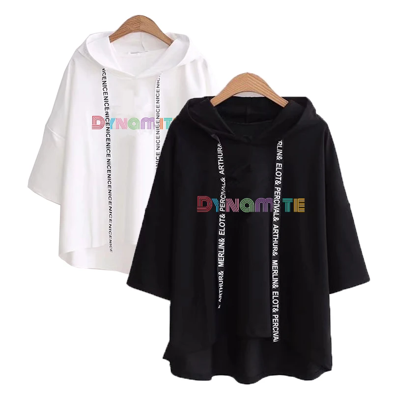 Новинка Футболка K-Pop KPop футболка с принтом динамита женская рукавом до локтя