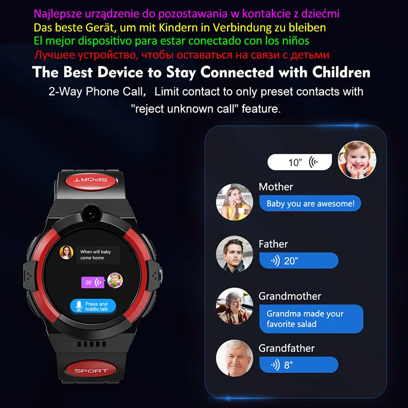 LT32 Детские смарт-часы SIM-карта сеть 4G видеочат вызов SOS GPS WIFI LBS камера для