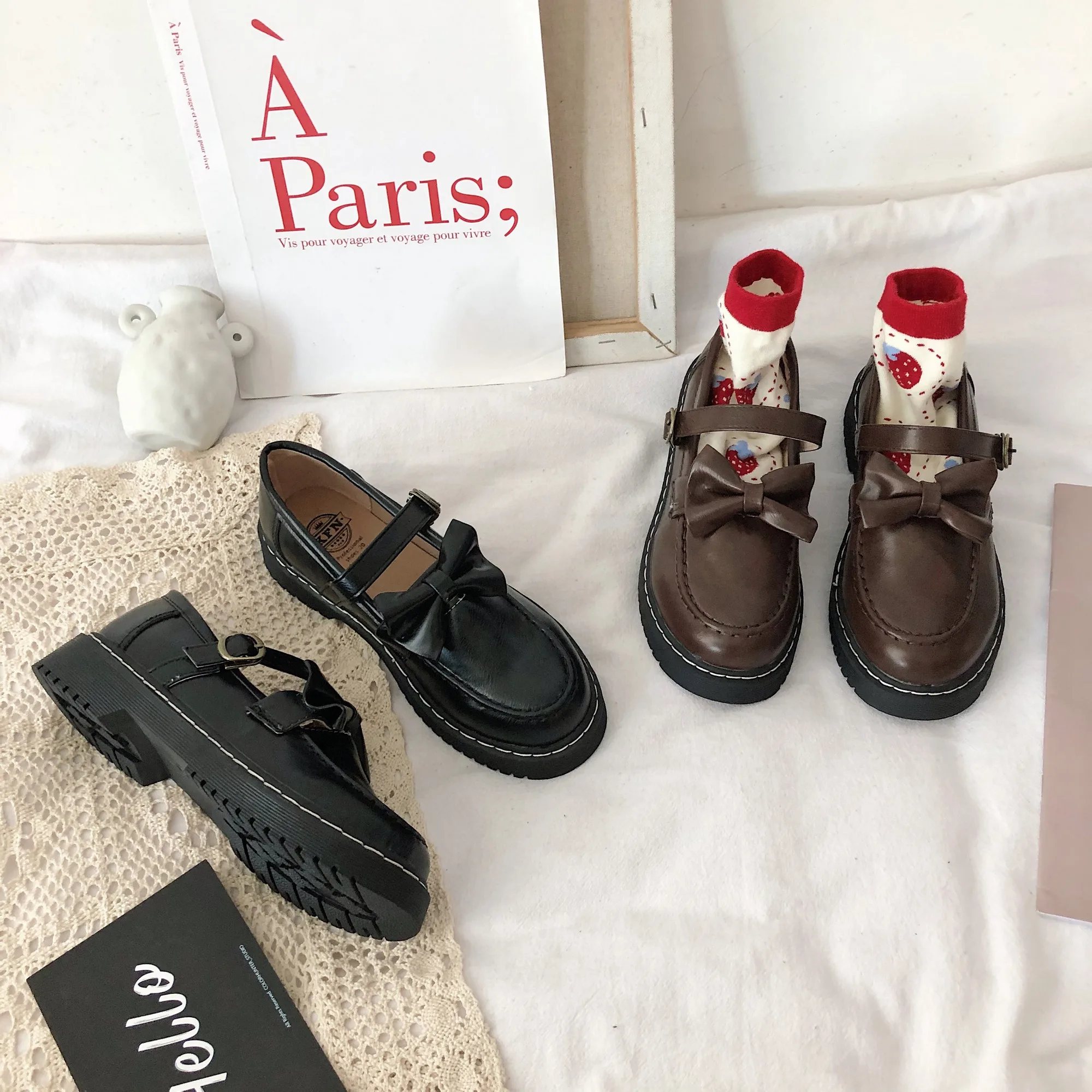 

Shoes Low Heels Casual Female Sneakers Dress Flats Women Bow-Knot Modis Round Toe Oxfords All-Match British Style Retro Butterfl