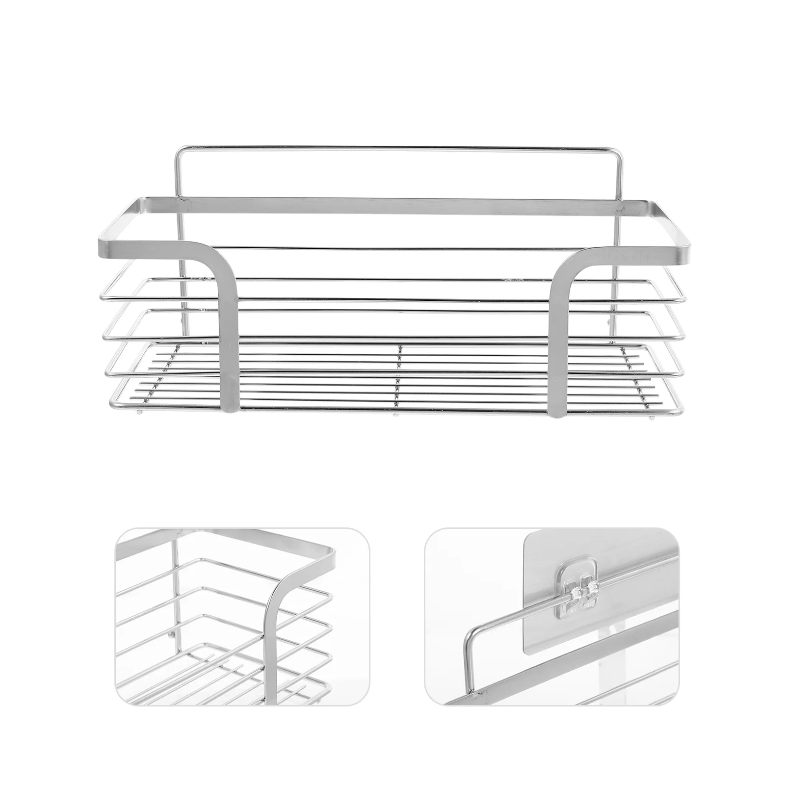 

1Pc Wall-mounted Storage Rack Practical Kitchen Bathroom Storage Rack (Silver)