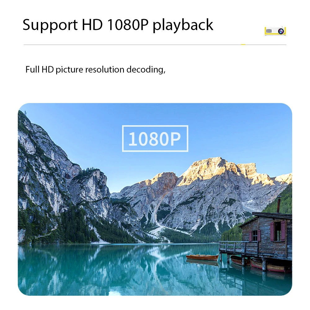 M1 Mini LED Projector 1800 Lumens 1080P HD Home Media Player 3.5mm Audio HDMI-compatible USB TF/SD Video Player Mini Beamer