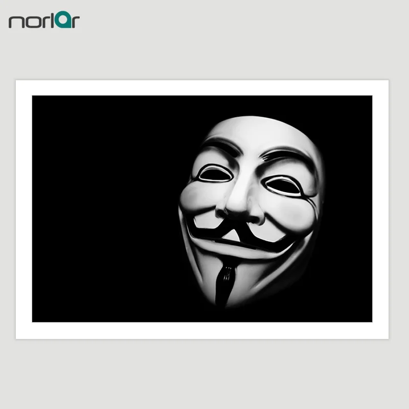 Печать на холсте V означает Вендетта черный фон Картина кино постер картина